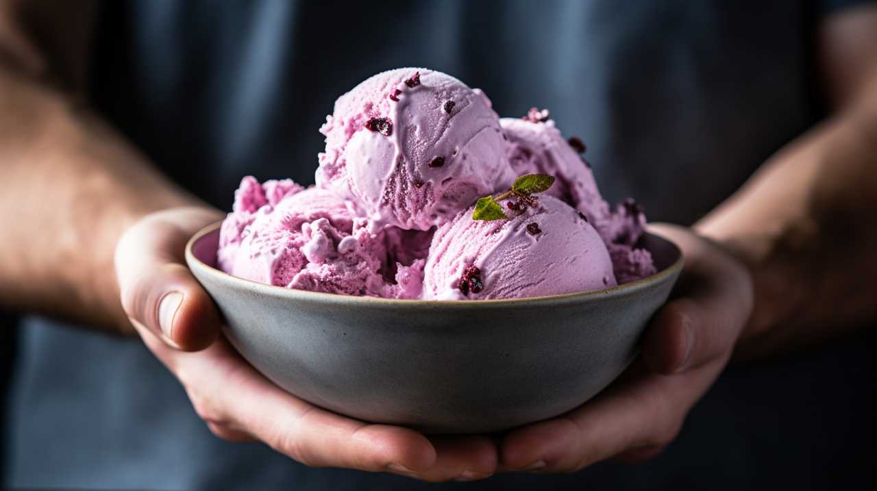 homemade ice cream in electric freezer