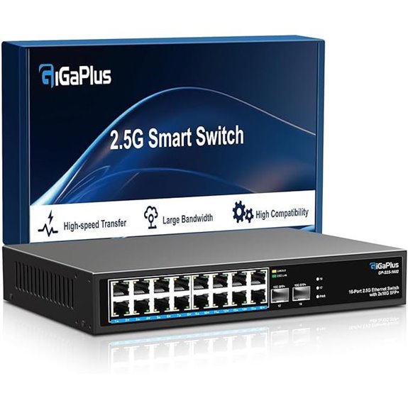 2.5Gb Ethernet Switch with 16 Ports and 10G SFP