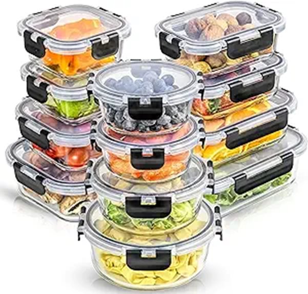 JoyJolt 24pc Borosilicate Glass Storage Containers Set