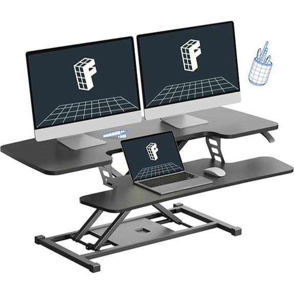 FLEXISPOT 42-inch Dual Monitor Sit-Stand Desk Riser