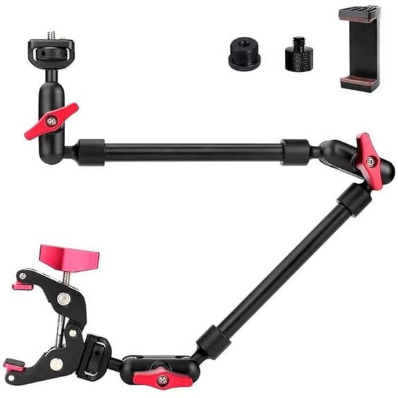 22 Articulating Camera Mount with Clamp and Thread Adapter