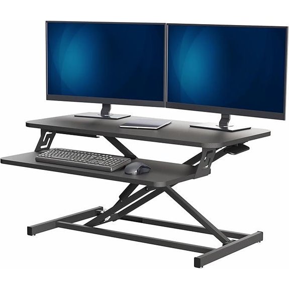 VIVO Adjustable Height Desk Converter with Dual Monitors
