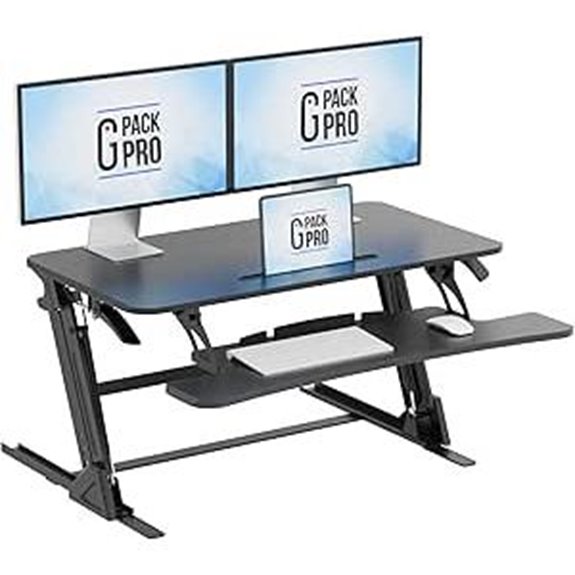 Standing Desk Converter with Dual Monitors