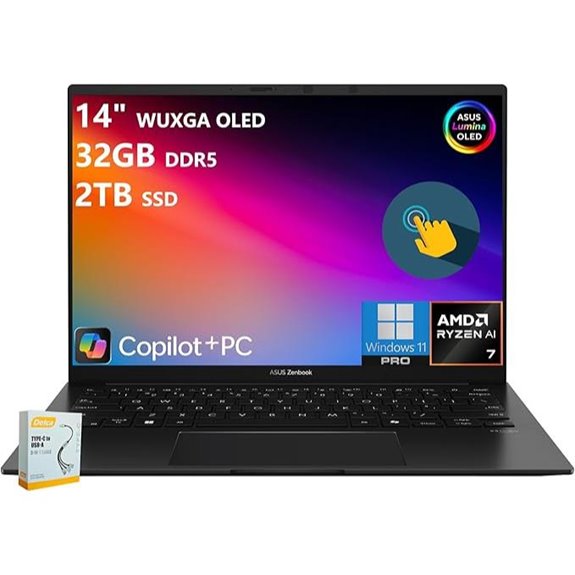 ASUS Zenbook 14 AI Laptop with OLED Touchscreen
