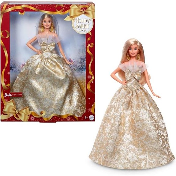 Barbie 2025 Holiday Blonde Fashion Doll in Gown