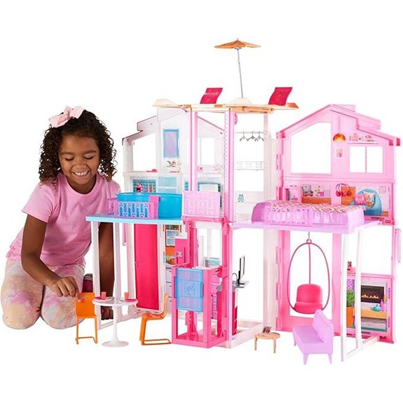 Barbie 3-Story Townhouse Dollhouse with Elevator