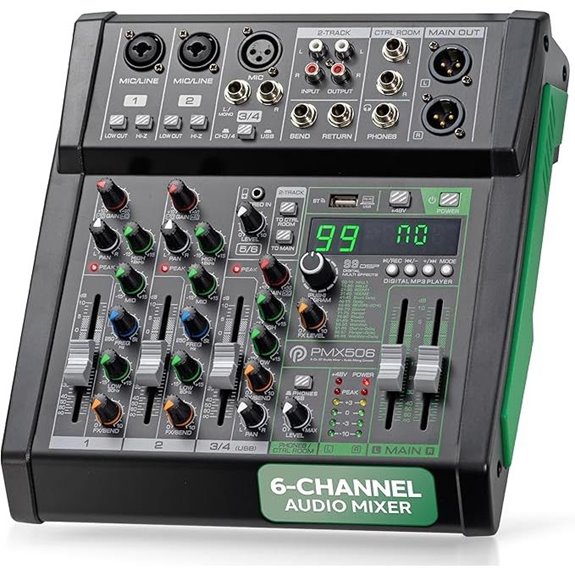 Pyle 6-Channel Bluetooth Audio Mixer with Effects