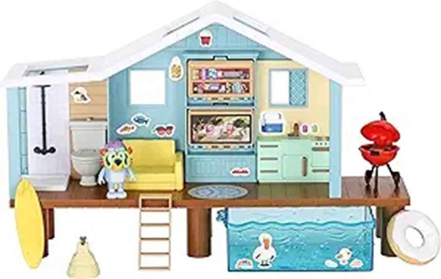 Bluey Beach Cabin Playset with Goggles Figure