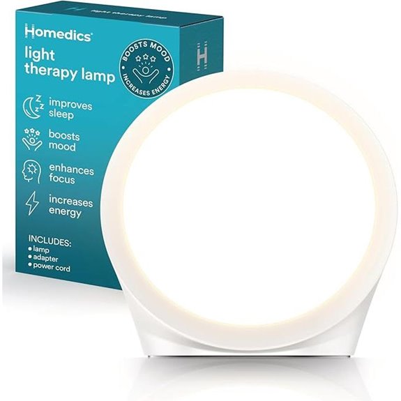 Homedics Light Therapy Lamp 10,000 Lux UV-Free