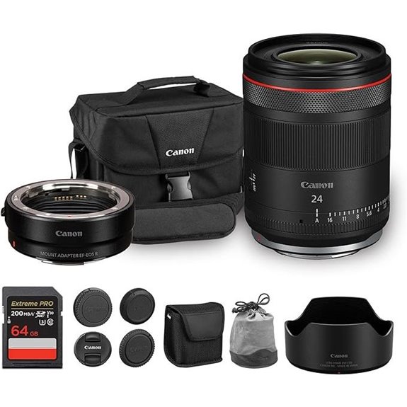 Canon RF 24mm f/1.4 L Lens with Adapter and Accessories