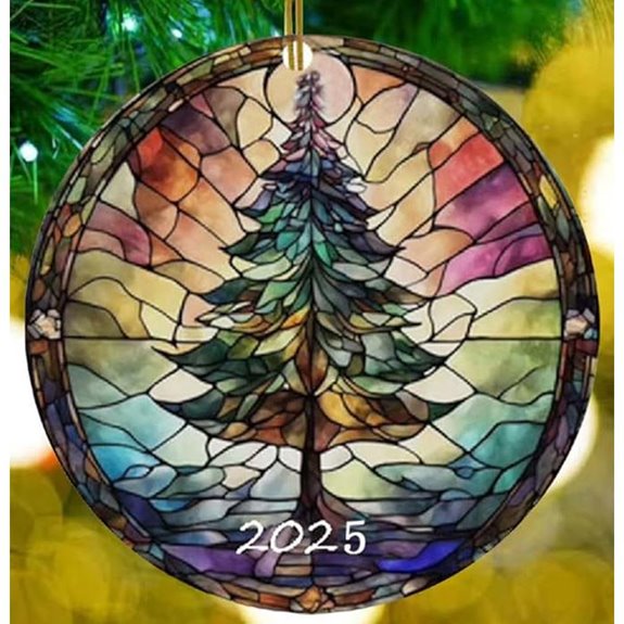 Stained Glass Style Christmas Ornaments 2025
