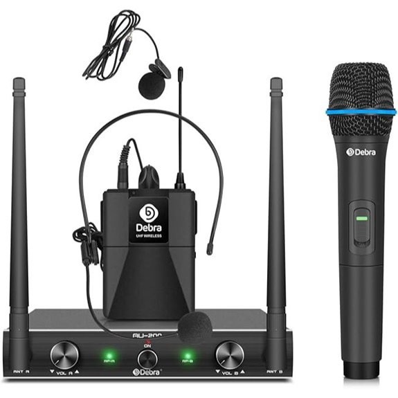 D Debra Audio AU200 Pro UHF Wireless Microphone System