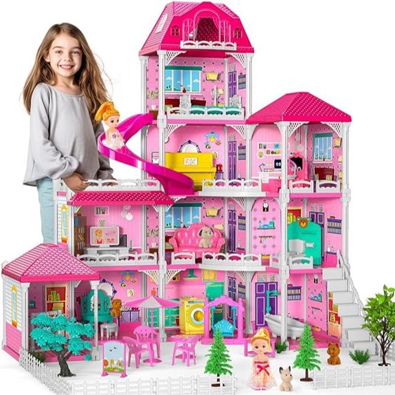 Doloowee Dolls House Playset for Girls 3-8 Years