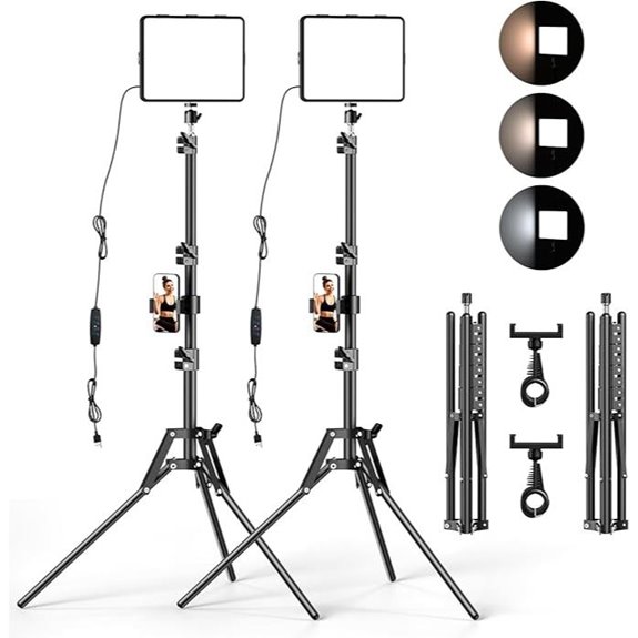 ALTSON 2-Pack Dimmable Video Light Kit with Tripod
