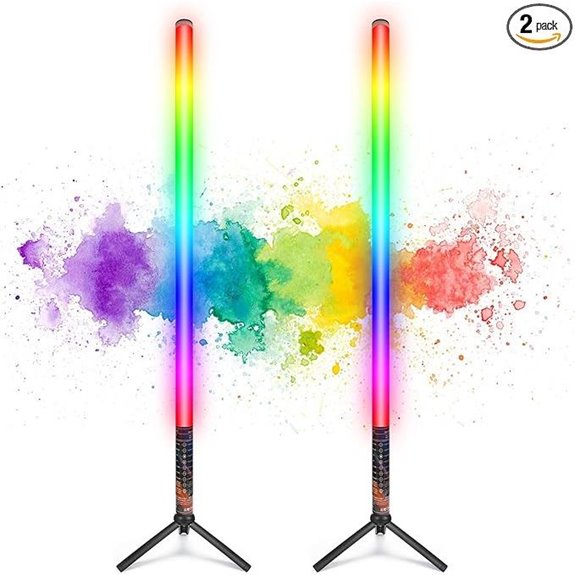 LUXCEO 2-Pack RGB Tube Light Bar with Stand
