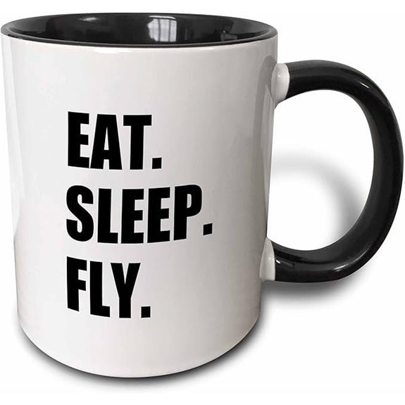 3dRose Eat Sleep Fly Two Tone Black Mug