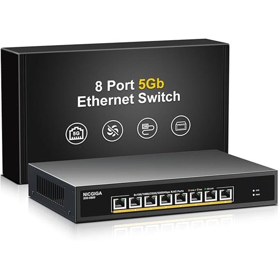 8-Port 5G Ethernet Switch with 8x 5Gb Ports
