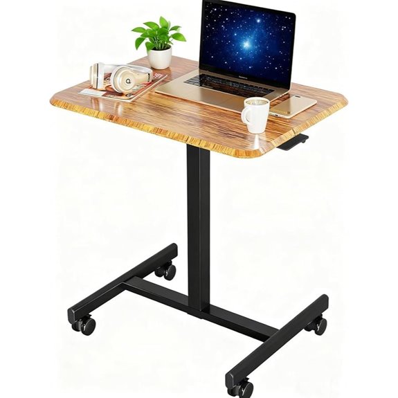 Adjustable Mobile Standing Desk with Lockable Casters