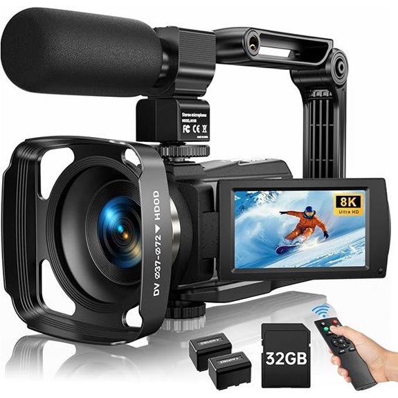 8K Video Camcorder with Wifi Microphone Night Vision