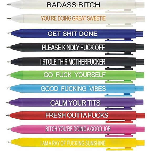 11Pcs Funny Swear Word Ballpoint Pen Set