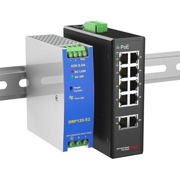 Industrial 8-Port Gigabit POE+ Switch with DIN-Rail Power