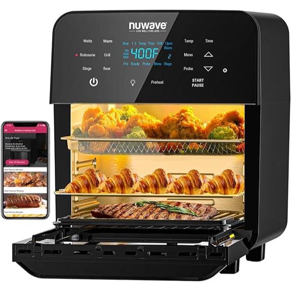 Nuwave Brio 15.5Qt Air Fryer Rotisserie Oven