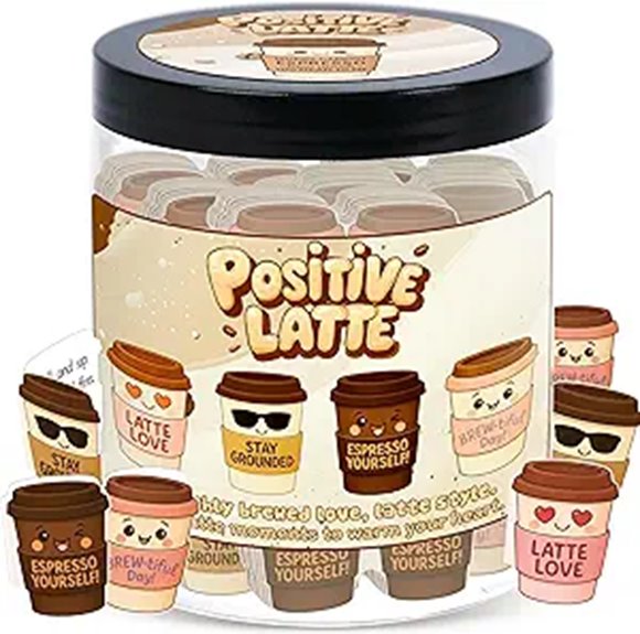 Positive Latte Jar with 60 Affirmation Cards
