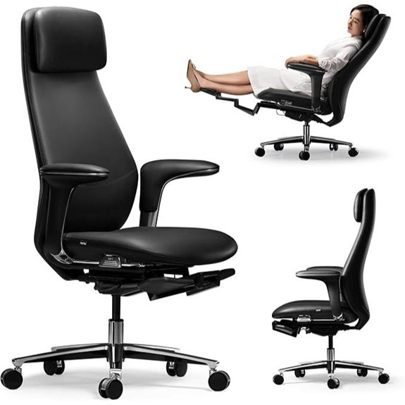 TOMU Executive Leather Office Chair with Foot Rest