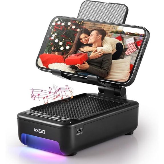 Bluetooth Speaker Cell Phone Stand with LED Light