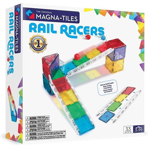 Magna-Tiles Rail Racers 33-Piece Magnetic Set