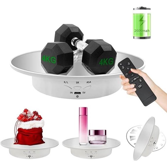 Motorized 360° Rotating Display Stand with Remote