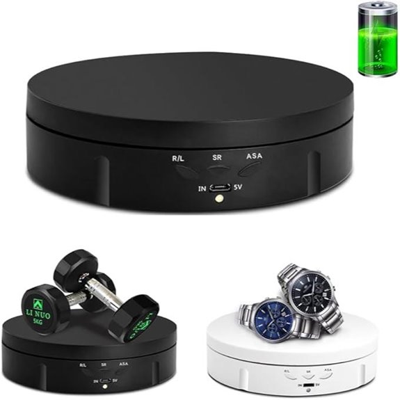 JAYEGT Motorized Rotating Display Stand (Black)