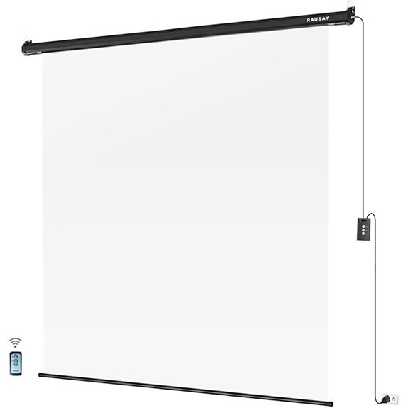 RAUBAY Motorized White Screen Backdrop 78.7x86.6