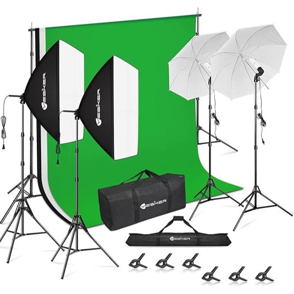 Yesker Photography Lighting Kit with Backdrop and Softbox