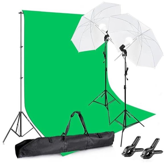 Photography Lighting Kit with Green Screen Backdrop
