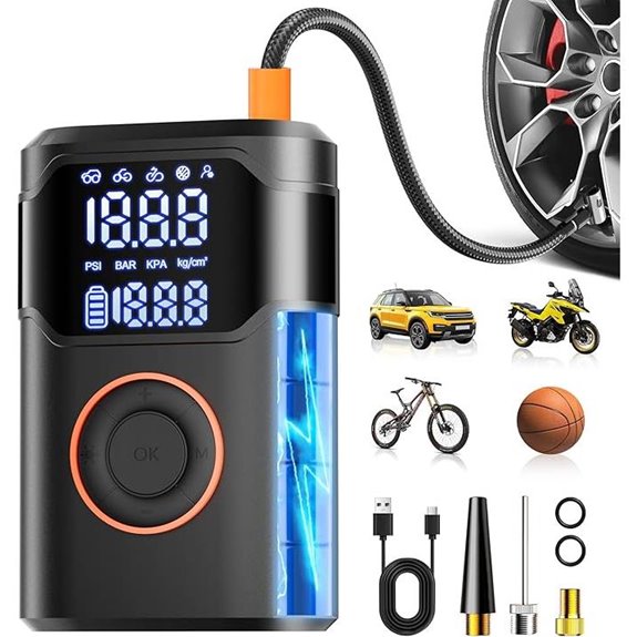 Portable Tire Inflator Air Compressor with Digital Gauge