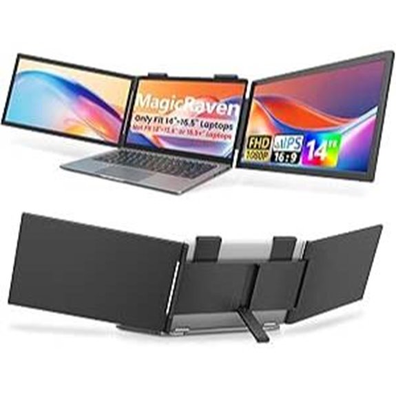 Dual Laptop Screen Extender 14 Portable Triple Monitor