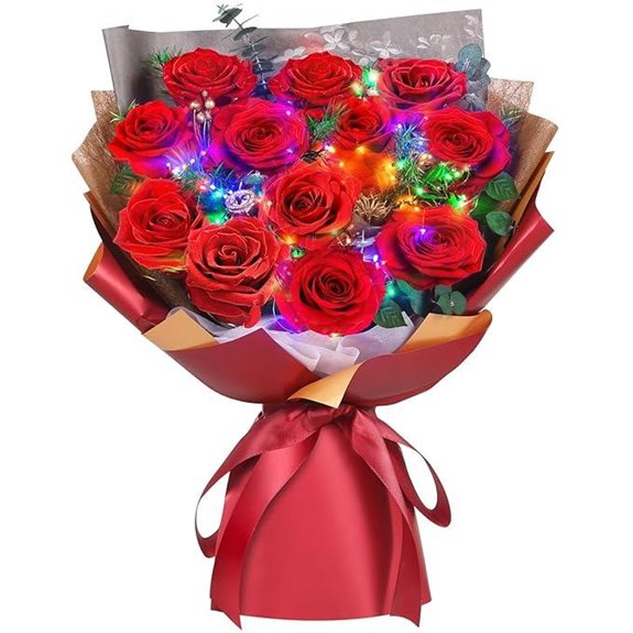 ADDWel Preserved Red Roses Bouquet (12 Roses)