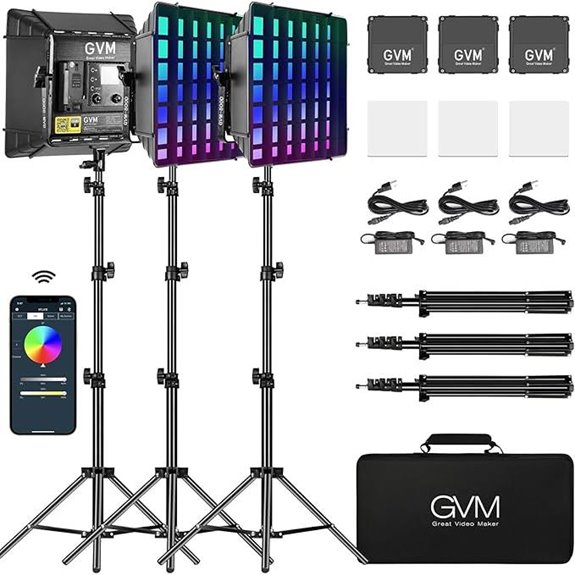 GVM 800D RGB Studio Lighting Kit with Softboxes