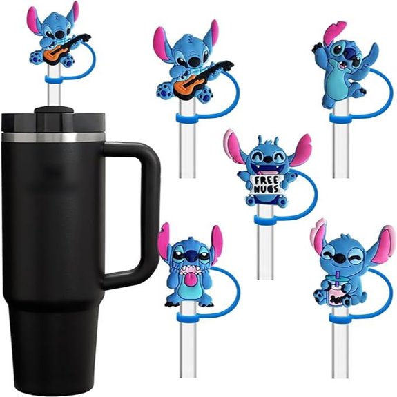 5 Pack Silicone Straw Toppers for Stanley Cup