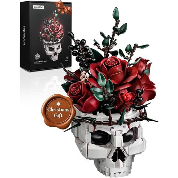 iATOM Skull Roses Flower Bouquet Building Set