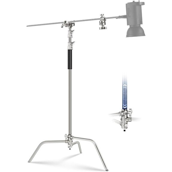 NEEWER Stainless Steel C Stand with Boom Arm