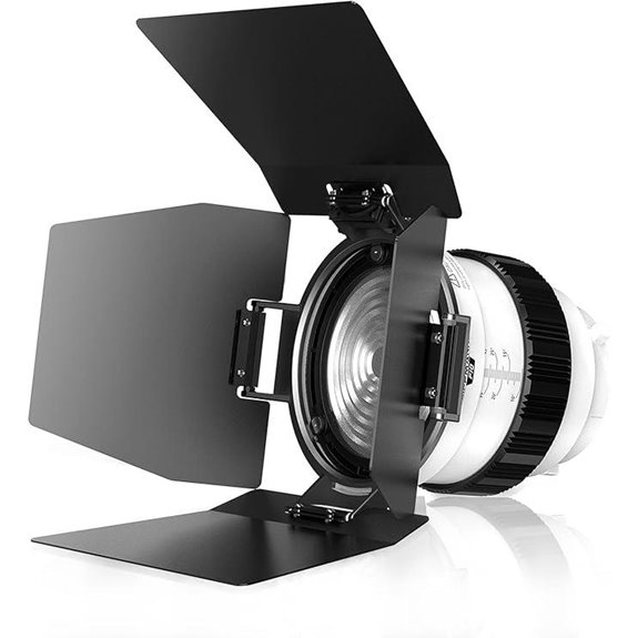 Fresnel Lens with Barn Doors for Studio Lighting