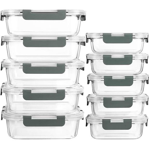 MCIRCO 10-Pack Glass Meal Prep Containers with Lids