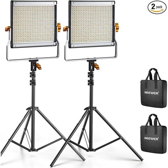 Neewer 2-Pack Dimmable Bi-Color LED Video Light Kit