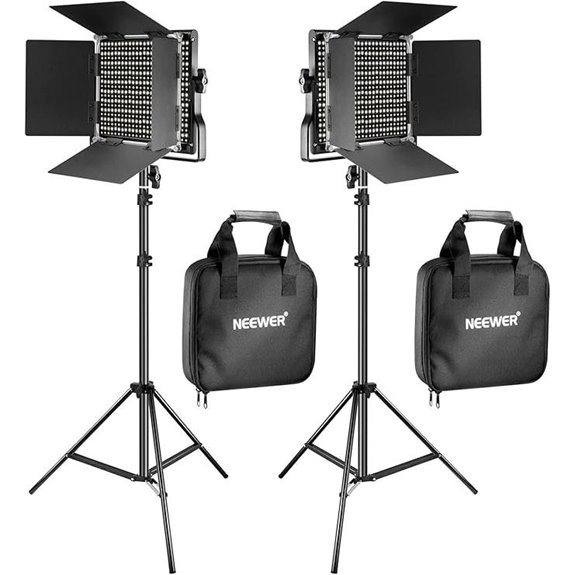 NEEWER 2-Pack Bi-Color LED Video Lights & Stands