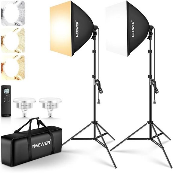 NEEWER 2-Pack 24 Softbox Lighting Kit with Stands
