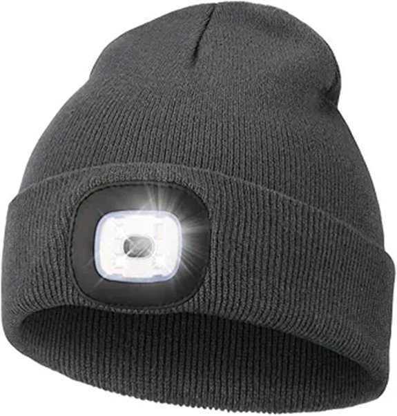MELASA Unisex LED Beanie Hat with Light