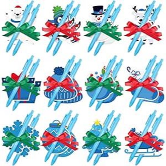 Pasimy Winter Sticky Note and Pen Set (24 Set)