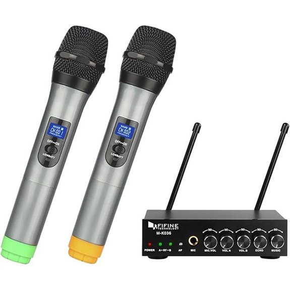 FIFINE UHF Dual Channel Wireless Microphone System